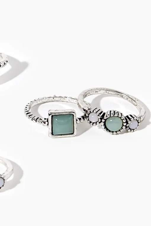 Faux Stone Ring Set