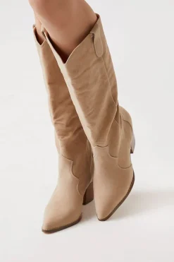 Faux Suede Cowboy Boots