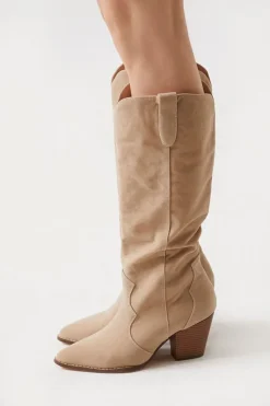 Faux Suede Cowboy Boots