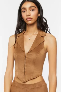 Faux Suede Crop Top
