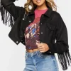 Faux Suede Fringe Jacket