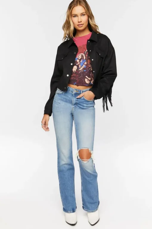 Faux Suede Fringe Jacket
