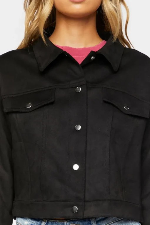 Faux Suede Fringe Jacket