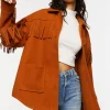 Faux Suede Fringe Shacket