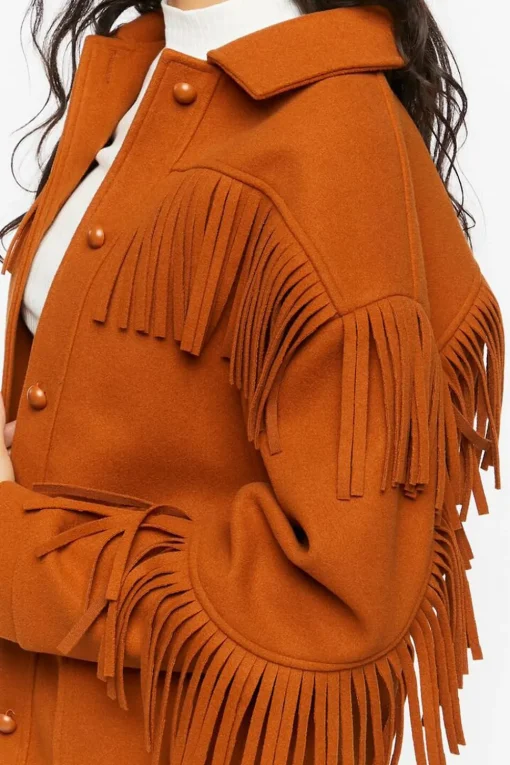 Faux Suede Fringe Shacket