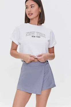 Faux Suede High-Rise Skort