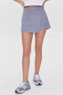 Faux Suede High-Rise Skort