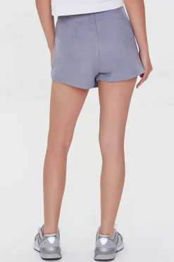 Faux Suede High-Rise Skort