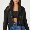 Faux Suede Moto Jacket