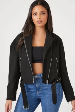 Faux Suede Moto Jacket