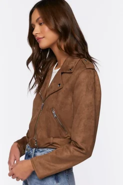 Faux Suede Moto Jacket