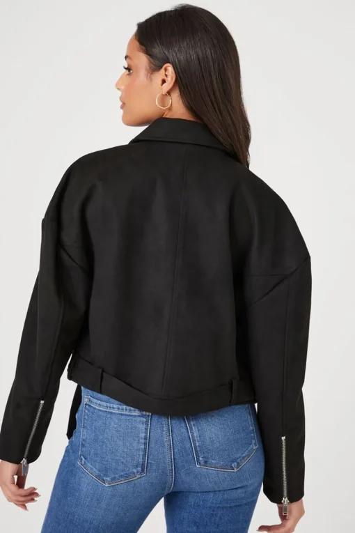 Faux Suede Moto Jacket