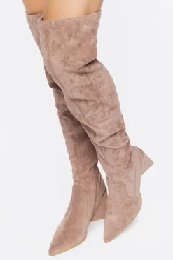 Faux Suede Over-The-Knee Boots