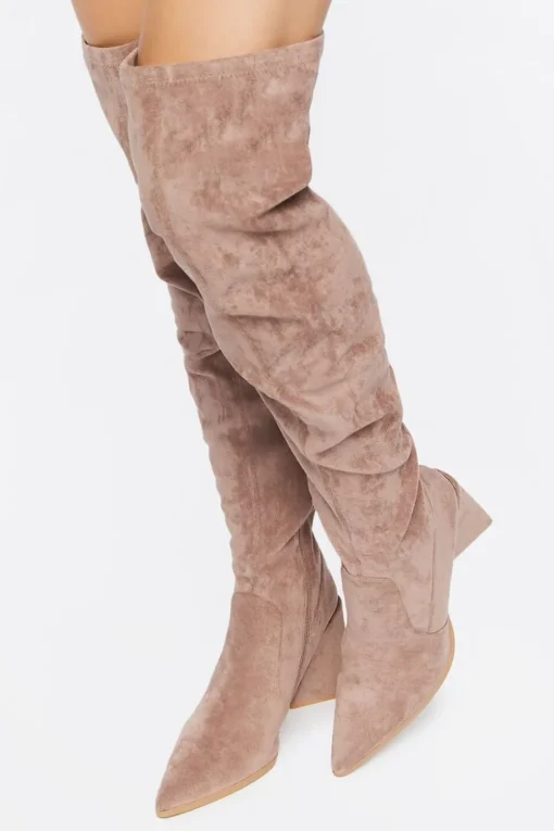 Faux Suede Over-The-Knee Boots