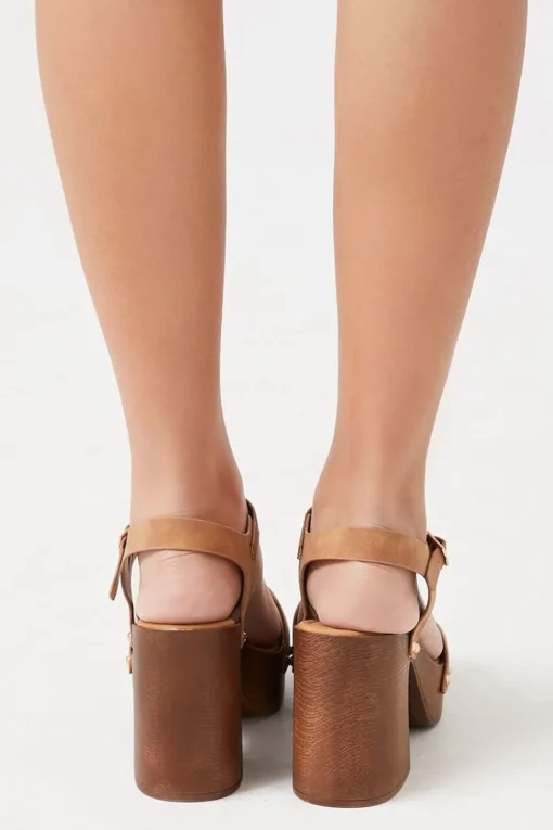 Faux Suede Platform Block Heels