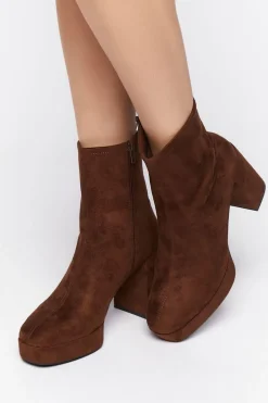 Faux Suede Platform Booties