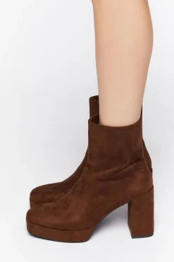 Faux Suede Platform Booties
