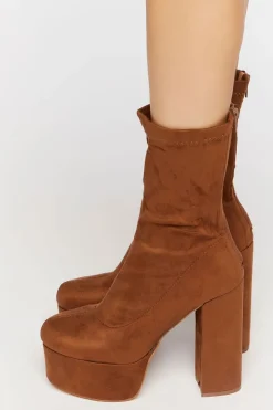 Faux Suede Platform Booties