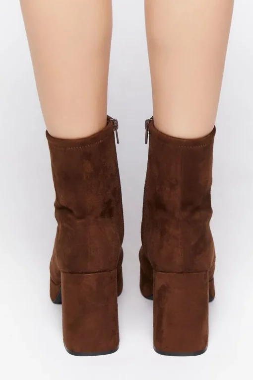 Faux Suede Platform Booties