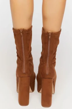 Faux Suede Platform Booties
