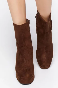 Faux Suede Platform Booties