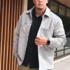 Faux Suede Pocket Shirt