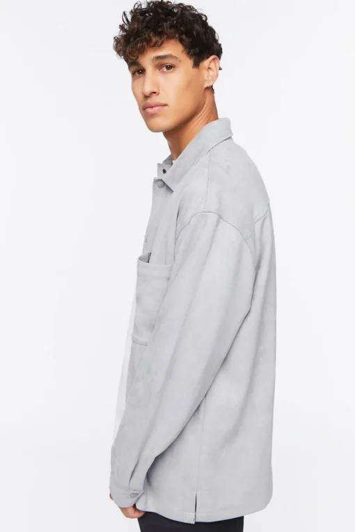 Faux Suede Pocket Shirt