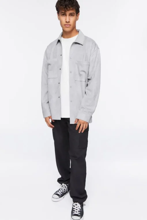 Faux Suede Pocket Shirt