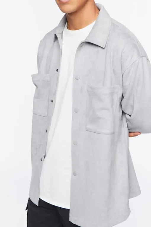 Faux Suede Pocket Shirt