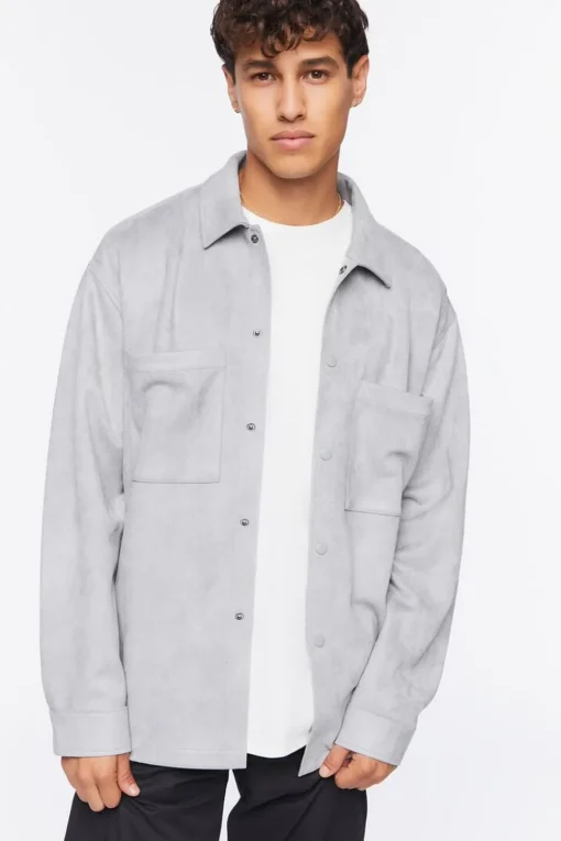 Faux Suede Pocket Shirt