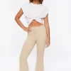 Faux Suede Split-Hem Flare Pants