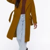 Faux Wool Belted Trench Coat