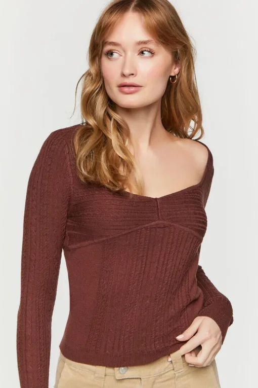 Fitted Cable Knit Sweater