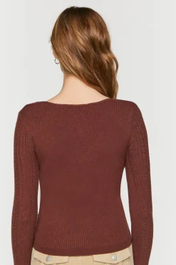 Fitted Cable Knit Sweater