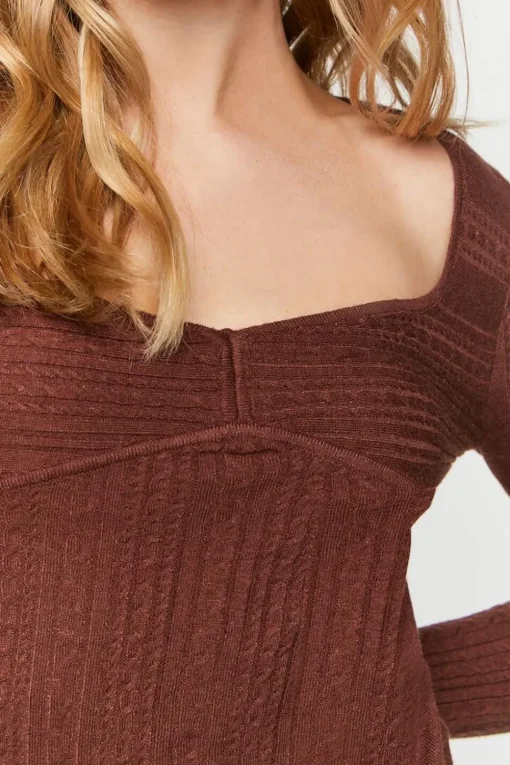 Fitted Cable Knit Sweater