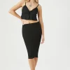 Fitted Mesh Midi Skirt