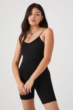 Fitted Rib-Knit Cami Romper