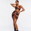 Flame Print Cropped Cami & Mini Skirt Set