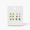 Flamingo & Leaf Charm Stud Earrings