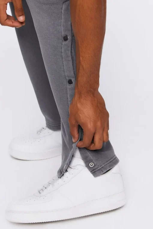 Fleece Button-Hem Joggers