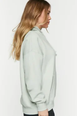 Fleece Knotted Drawstring Hoodie