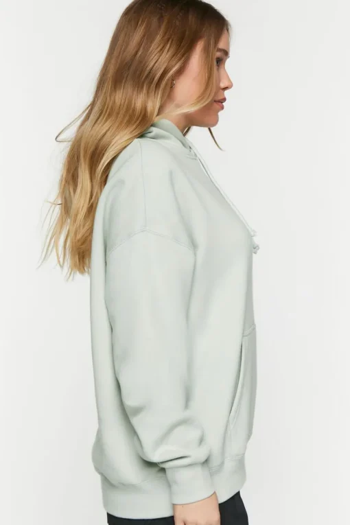 Fleece Knotted Drawstring Hoodie