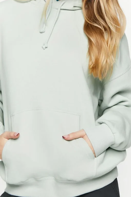 Fleece Knotted Drawstring Hoodie