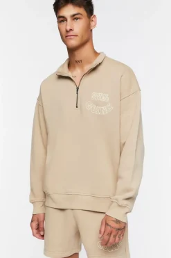 Flocked Still Going Graphic Half-Zip Pullover