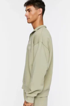 Flocked Still Going Graphic Half-Zip Pullover