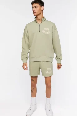 Flocked Still Going Graphic Half-Zip Pullover