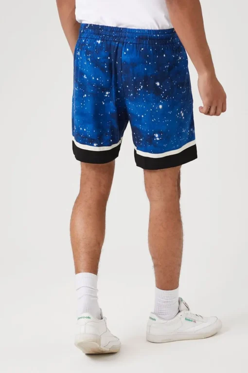 Floral & Sky Print Drawstring Shorts