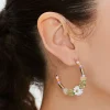 Floral Beaded Hoop Earrings