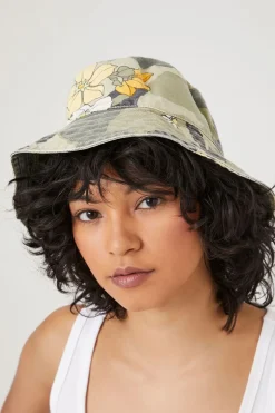 Floral Camo Print Bucket Hat