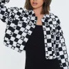 Floral Checkered Twill Jacket